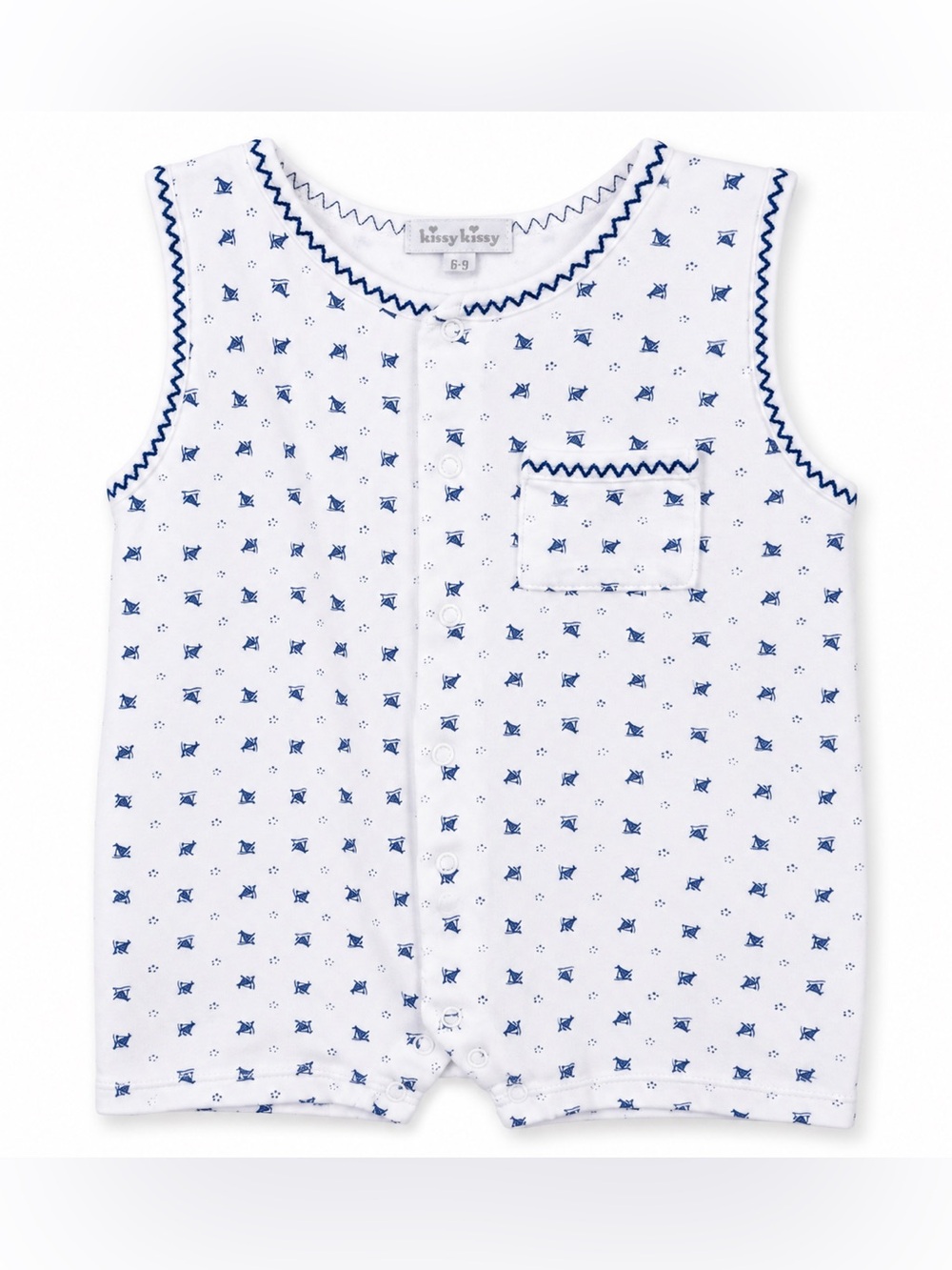 Kissy Kissy Pima Cotton Onsie Sailboat 6-9 months